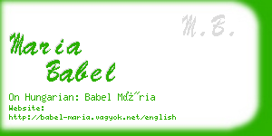 maria babel business card